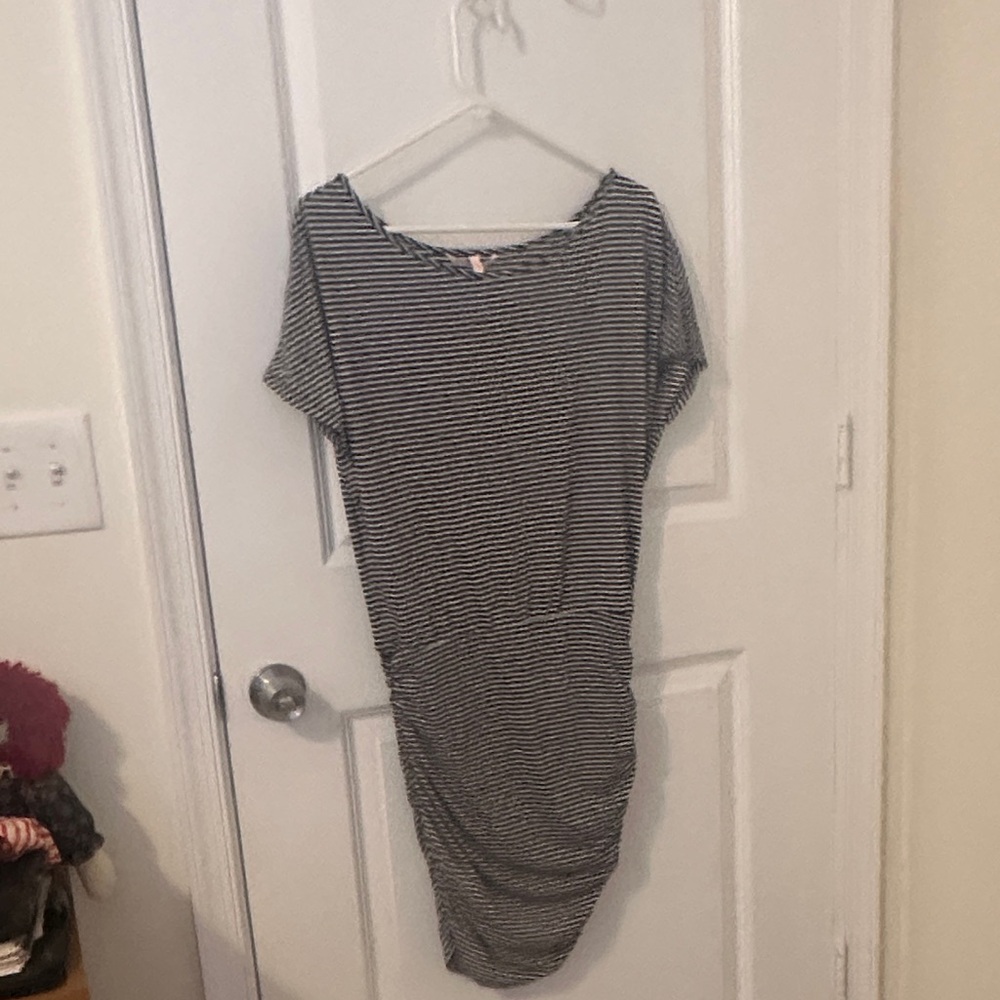 Victoria's Secret Black and White Striped swim cover up.